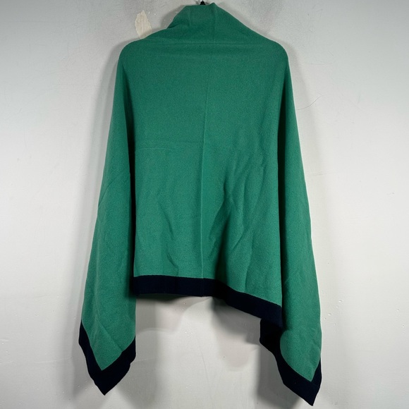 Grainne & Co New York Classic Cashmere Blend Poncho, Women's Size 0/1 - Green - Picture 2 of 8